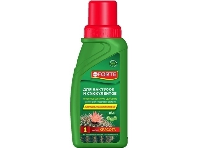 Для кактусов и суккуленты. Концентрированное минеральное удобрение. (флакон 285 мл.) 